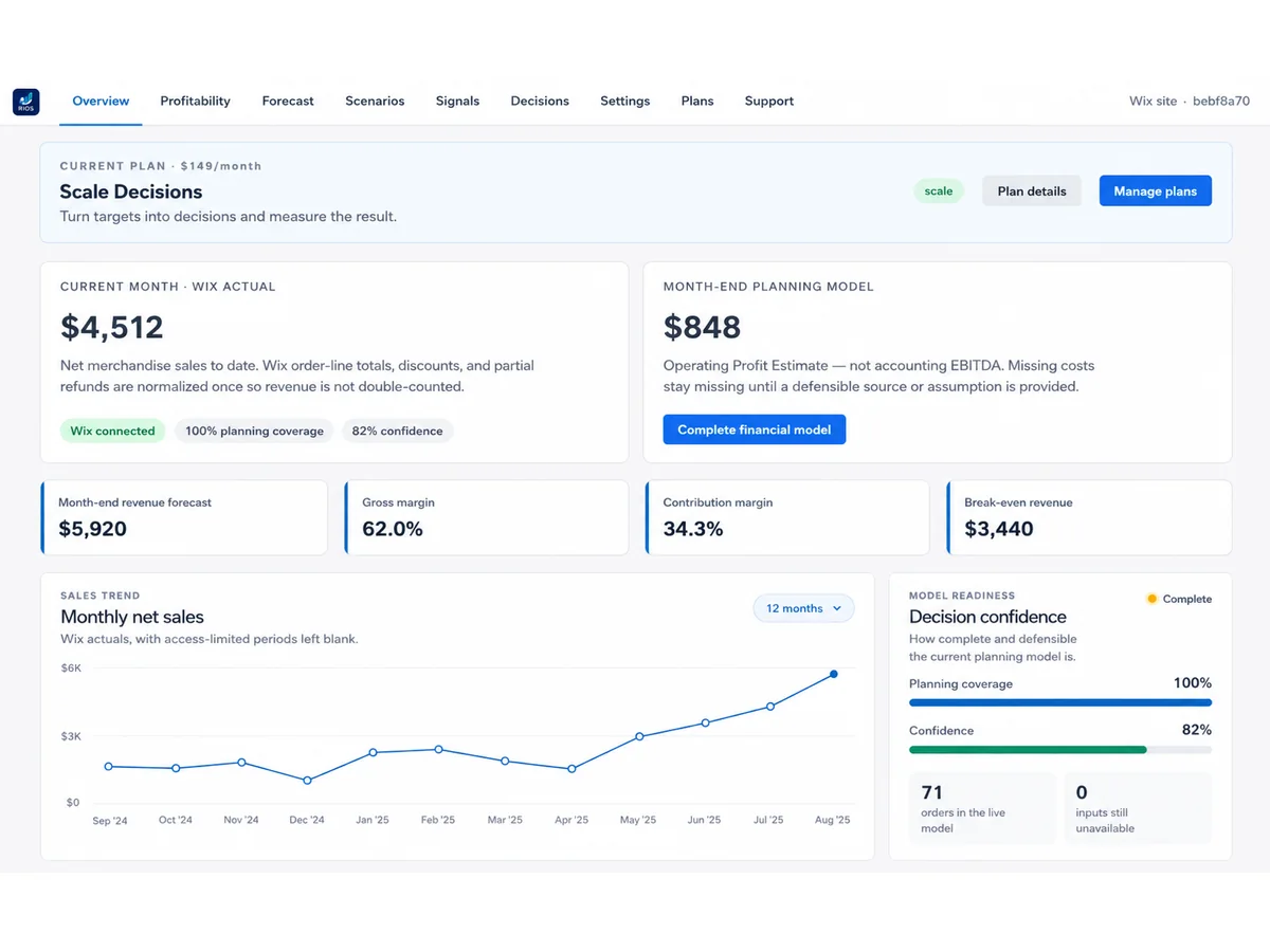 RIOS overview for Wix Stores